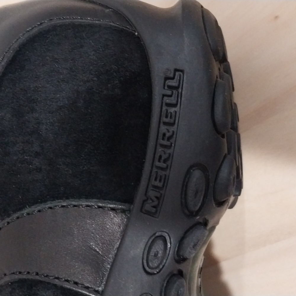 Merrell Maryjane Shoes Size 9.5 Plaza Black Suede Wedge Heel Outdoors Camping - Picture 13 of 14